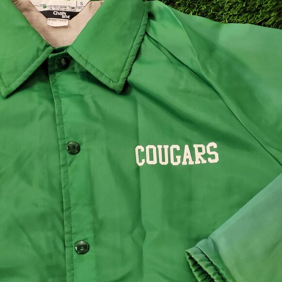 Vintage 80s Chalk-Line Coach Jacket Small 23x28 Green Cougars - Picture 16 of 16
